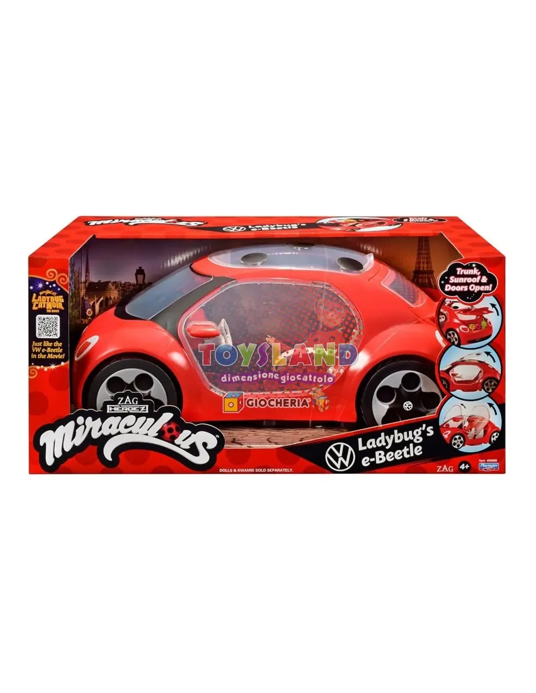 MIRACULOUS Volkswagen E-BEETLE CAR T09550, Automobile giocattolo Miraculous  Ladybug