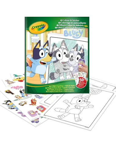 CRAYOLA ALBUM DA COLORARE CON STICKER, SOGGETTO BLUEY (04-2664)