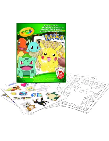 CRAYOLA ALBUM DA COLORARE CON STICKER POKEMON (04-2740)