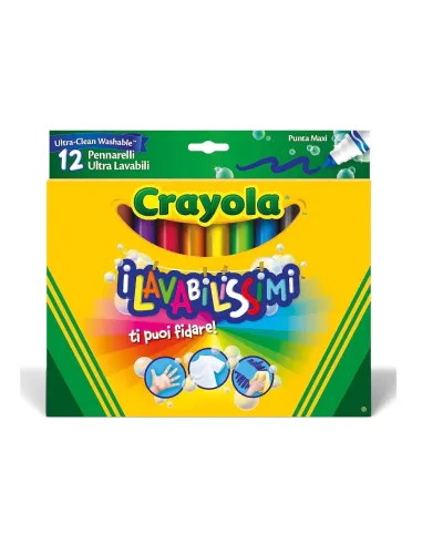 CRAYOLA 12 COLORI FIBRA LAVABILISSIMI PUNTA MAXI (8329)