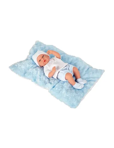 ARIAS BEBE 40 CM CON CUSCINO AZZURRO (POS200060)